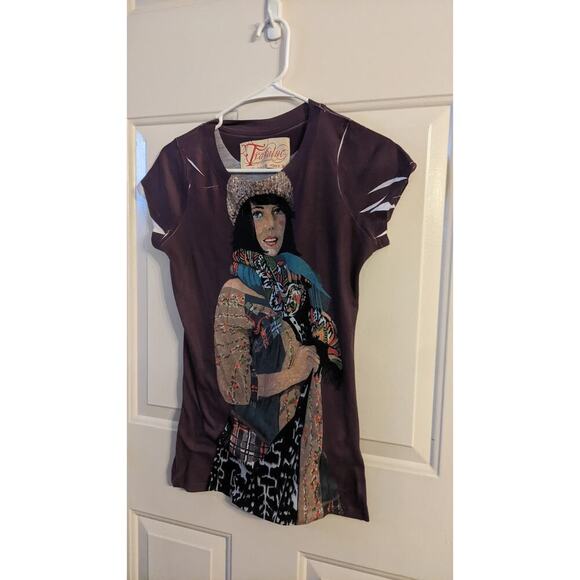 Zara Tops - Trafaluc Art Nouveau Shirt, Purple, Made in Morocco.  Art to Wear, Boho, Small